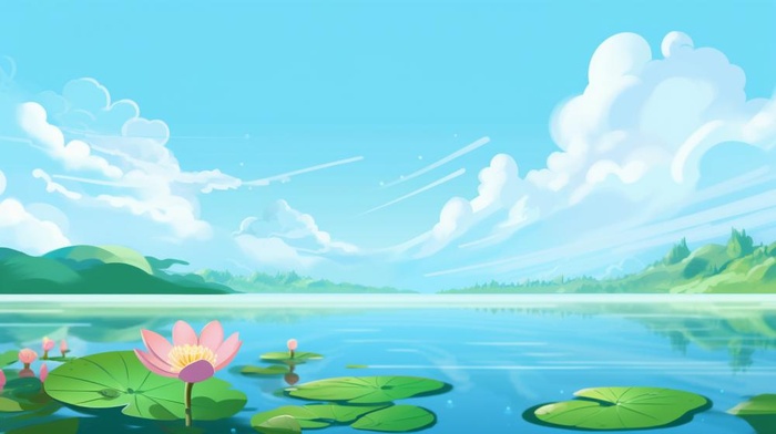 荷花水池清新背景(1456x816)