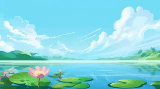 荷花水池清新背景