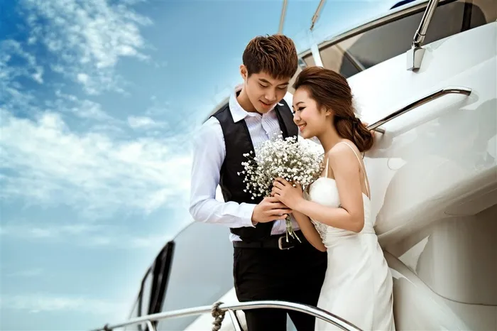 时尚恋人婚纱港口外拍精美图