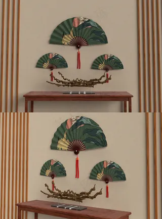 扇子折扇psd素材