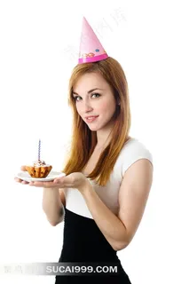 圣诞女子系列 - 捧着甜点的美丽女子