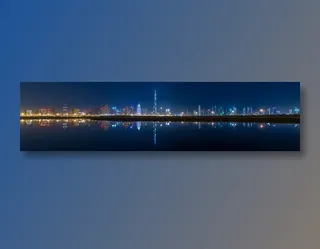 城市夜景海景风景画