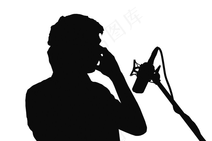 黑色的人和话筒