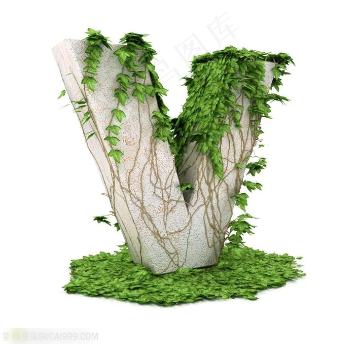 3D字母V设计素材