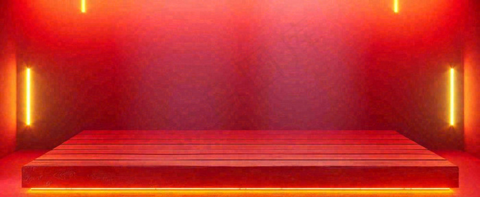红色渐变灯光舞台质感背景