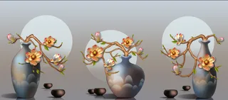 花卉三联装饰画