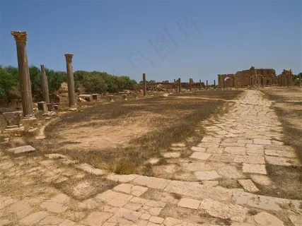 希腊的石板路跟柱子