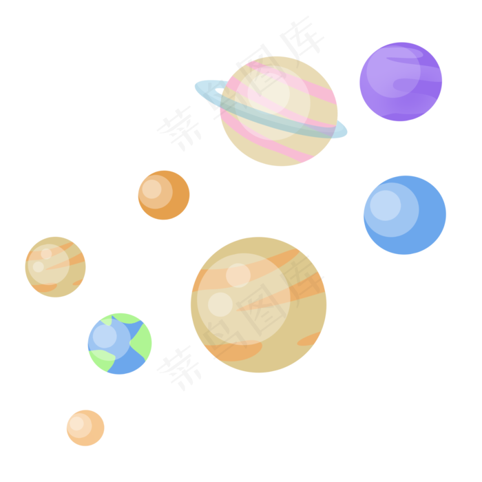 卡通小清新宇宙星球九大行星
