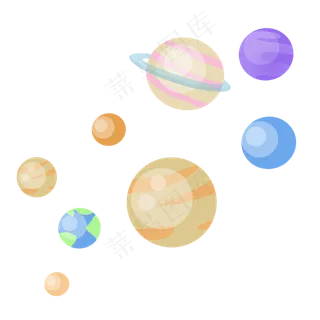 卡通小清新宇宙星球九大行星