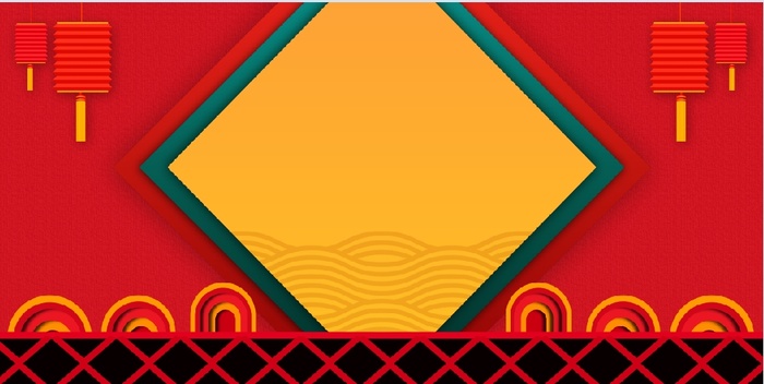 新年灯笼背景风景