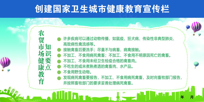 创建卫生城市健康教育展板psd模版下载