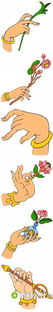 拿莲花的手势素材