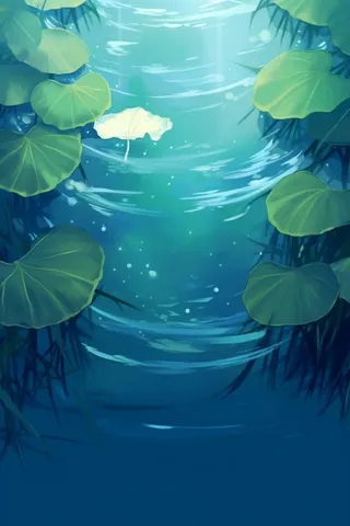 荷叶清新中国风背景