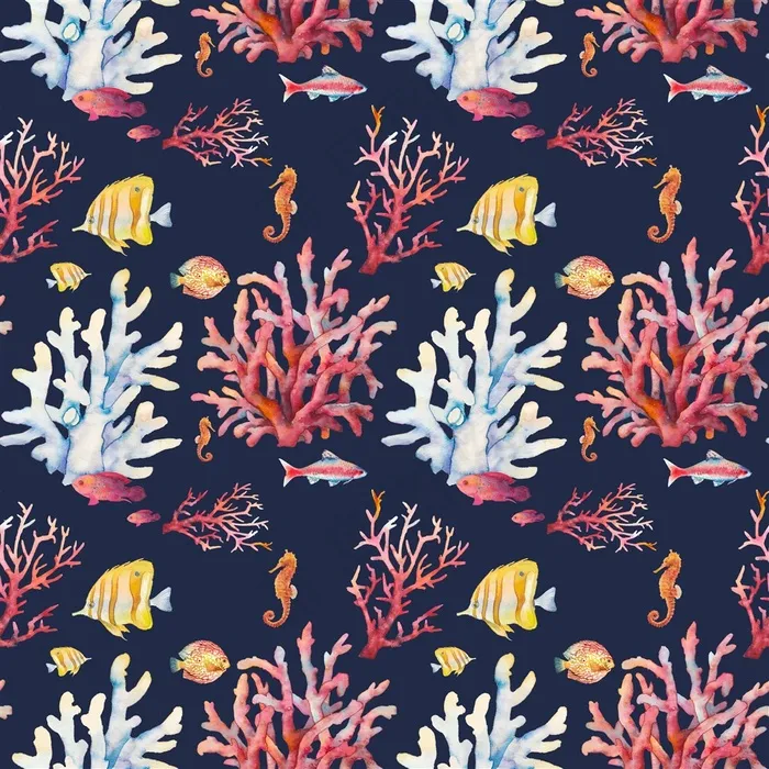 手绘水彩海洋生物高清图片