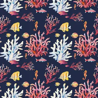 手绘水彩海洋生物高清图片