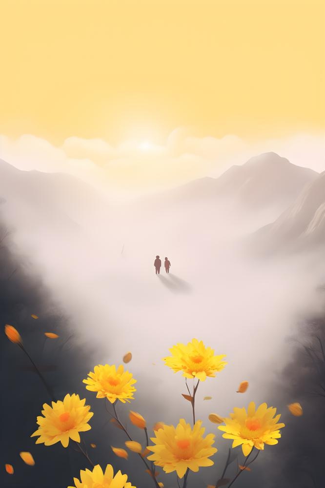 简约水墨风情意境插画背景