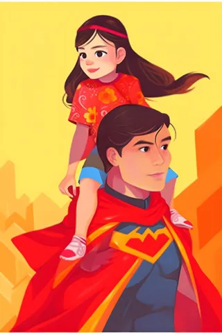 超人爸爸和孩子背景
