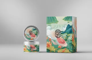 国风高档茶叶包装盒袋罐瓶LOGO标贴展示VI智能贴图样机PSD素材