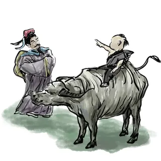 清明清明节卡通牧童指路