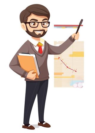 戴眼镜教师插画元素