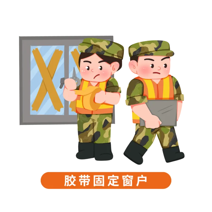 通解放军人物夏季防汛防洪安全知识插画