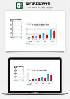 各部门员工性别分布图excel模板