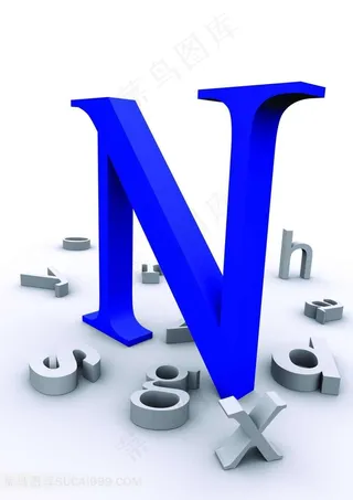 3D立体字母N背景素材