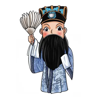 卡通京剧戏剧人物脸谱插画PNG图片 国潮中国风Q版戏剧人物PS素材