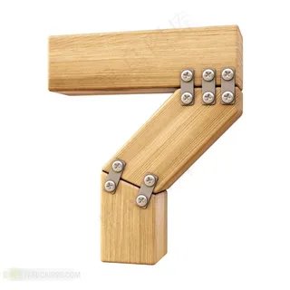 3D木质金属螺钉连接数字7