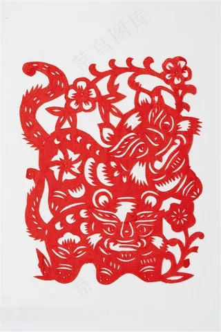高清剪纸虎设计素材