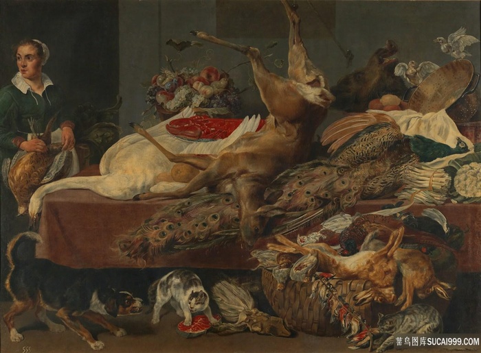 家禽堆积油画装饰画