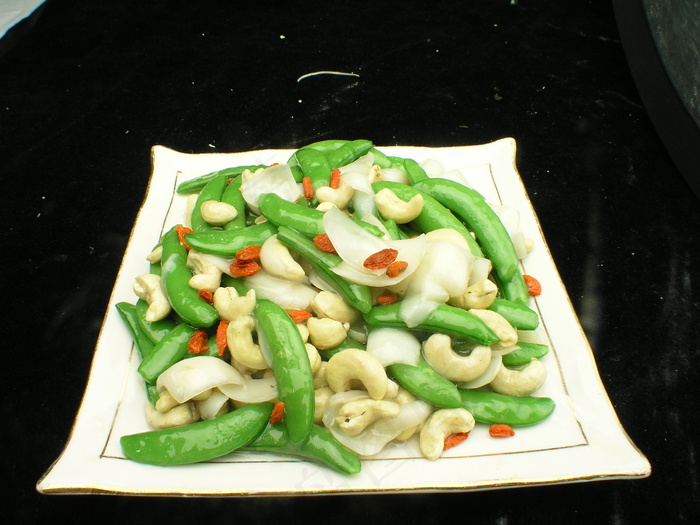 2044腰果杞子百合炒甜豆