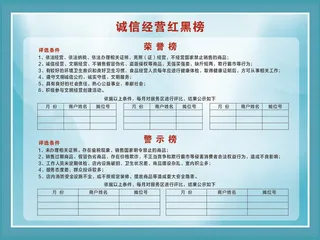 诚信经营红黑榜