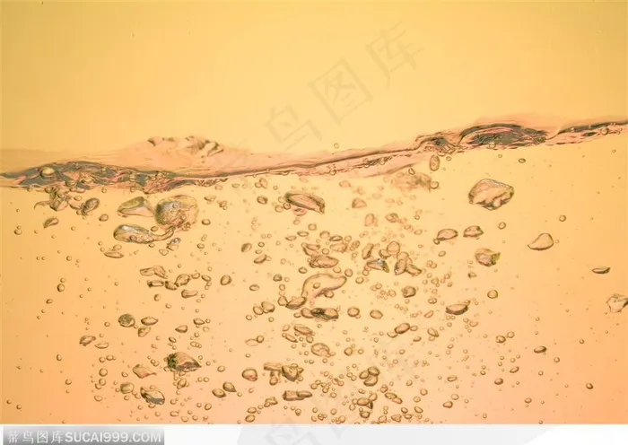 清纯水韵-红褐色水中美丽的气泡
