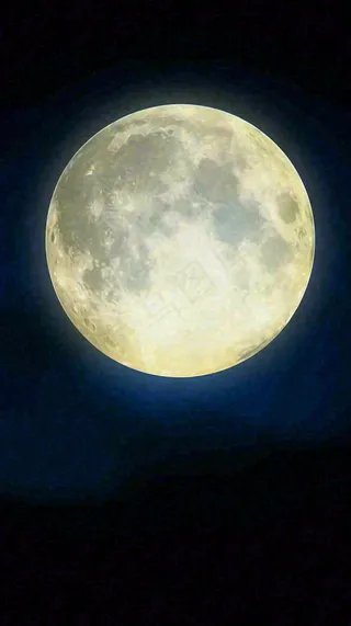 中秋节简约创意圆月月亮温馨天空，黑夜夜晚