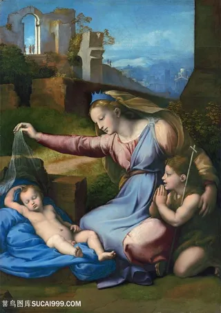 拉斐尔油画母子艺术装饰画