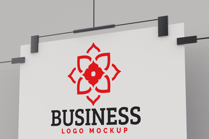 亚克力背景logo样机模板psd模版下载