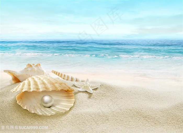 创意海滩景色高清图