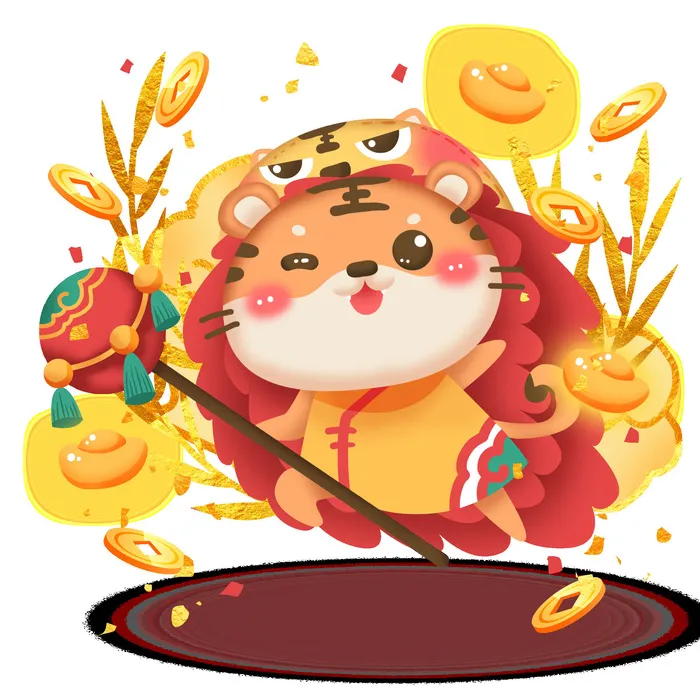 可爱2022年虎年吉祥物卡通形象新年海报元素AI矢量图PSD分层设计素材psd模版下载