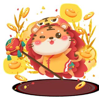 可爱2022年虎年吉祥物卡通形象新年海报元素AI矢量图PSD分层设计素材