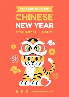 2022虎年新年春节元旦促销标签网页登录页BANNER海报AI矢量素材