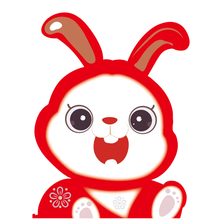 兔子卡通造型幼儿园兔子兔年造景可爱AI矢量图