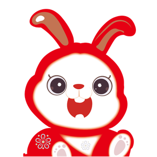 兔子卡通造型幼儿园兔子兔年造景可爱AI矢量图