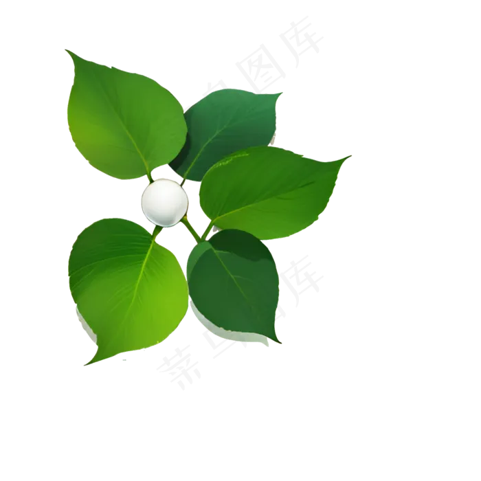 绿色免抠手绘素材PNG绿色1植物露珠