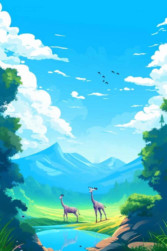 夏天出游立夏风景背景(896x1344)