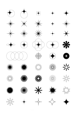 不规则科技电子信息图形几何图形星形多角形多边形边框酸性免扣