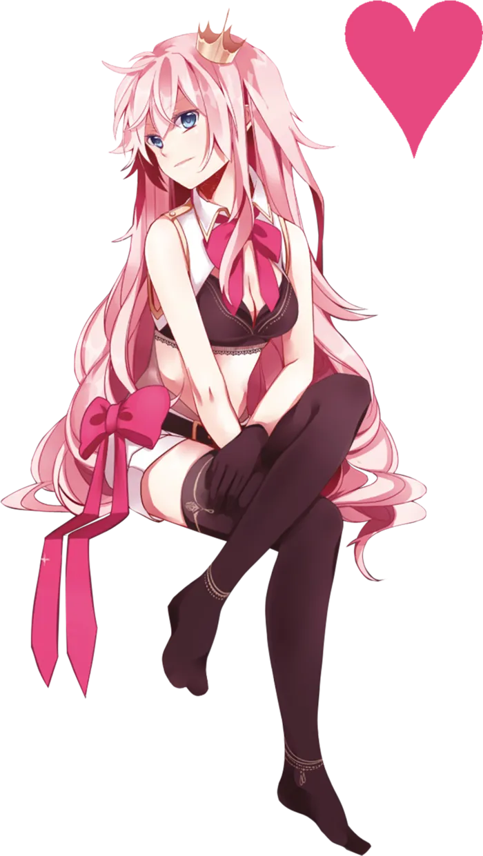粉色女孩素材卡通人物坐姿