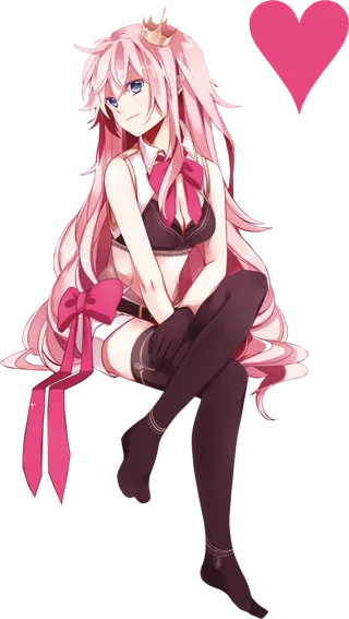 粉色女孩素材卡通人物坐姿