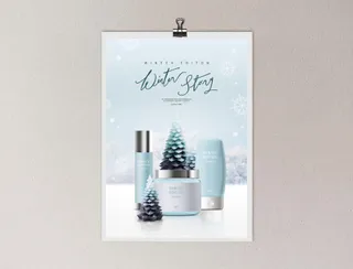 圣诞节销售化妆品海报
