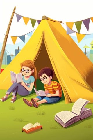 书籍学习训练卡通插画元素背景